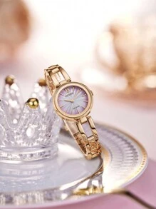 CITIZEN 女士生态驱动手表礼品女士手表，配有纤薄不锈钢表带，充电不足警告功能，28 毫米表壳，EM0809-83Z