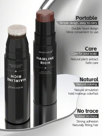 快速修复发际线遮瑕棒 - 瞬间遮盖发根并打造自然轮廓 - 防水、防晕染、持久 - 完美适用于无缝补妆，适合所有发色