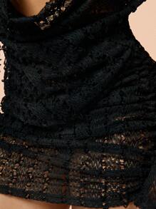 Vestido largo de mujer con cuello en V sexy, plisado, con cordón ajustable y mangas largas, diseño hueco y transparente, vestido para salir de noche, vestido de verano, perfecto para fiesta en la playa