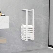 Stainless Steel Towel Rack 12.5x12.5x60 Cm Space Saving Design For Bathroom And Kitchen Storage Solutions - White - View 1