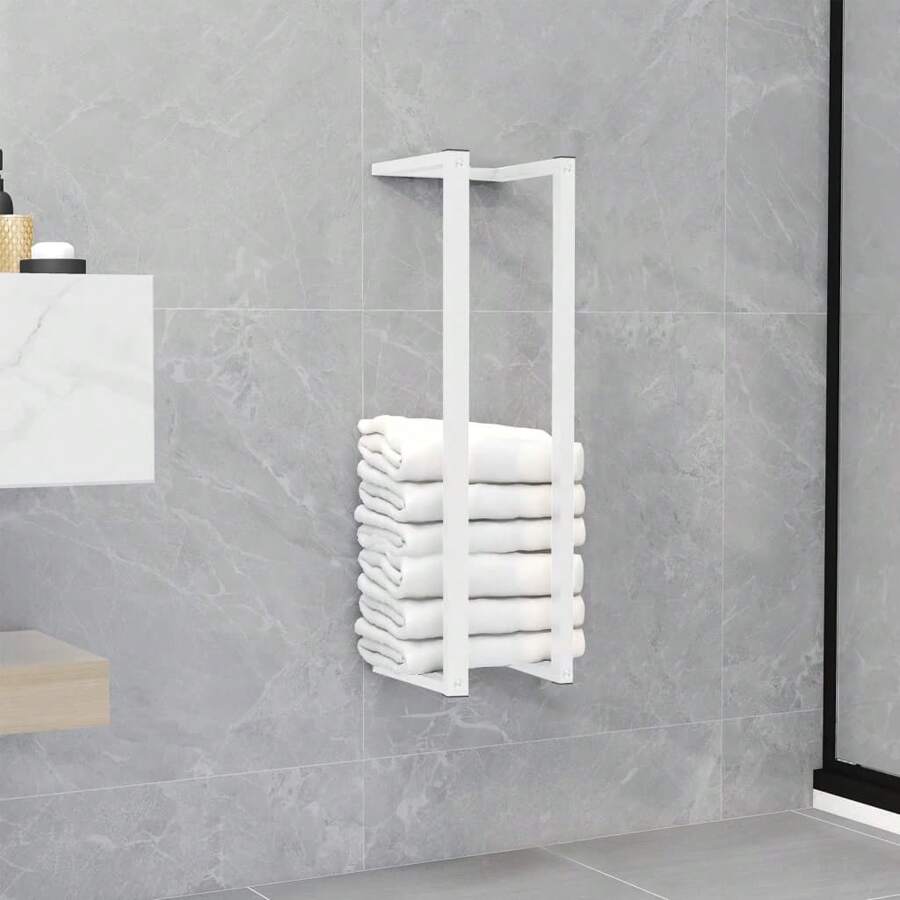 Stainless Steel Towel Rack 12.5x12.5x60 Cm Space Saving Design For Bathroom And Kitchen Storage Solutions - White - View 1