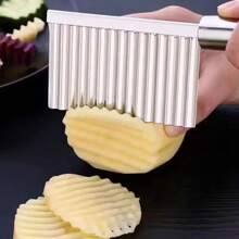 Stainless Steel Wavy Cutter Potato Decorated Vegetables Chips - Bạc - Xem 5