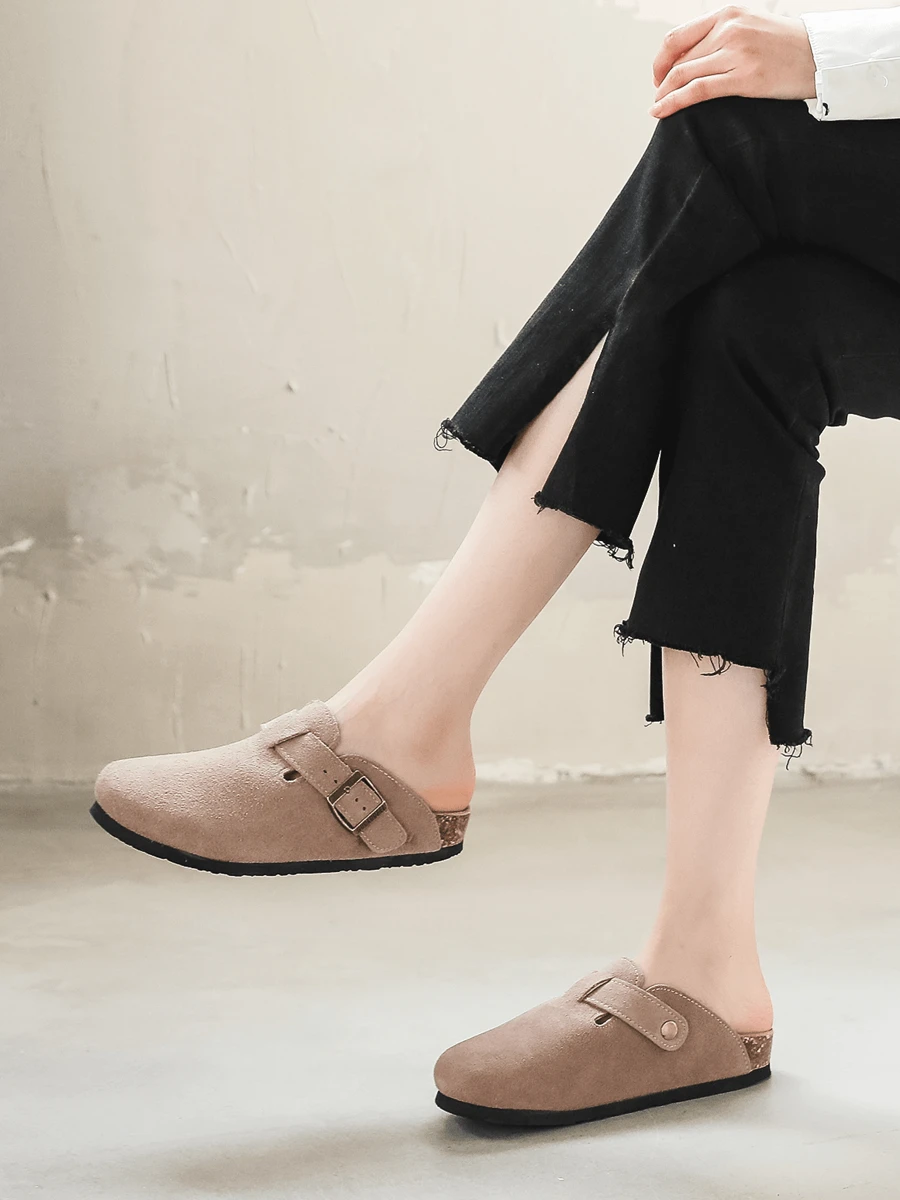 Men's And Women's Suede Clogs Leather Mules Cork Footbed Sandals Potato Shoes With Arch Support,Trendy Sandals - Brown - View 1
