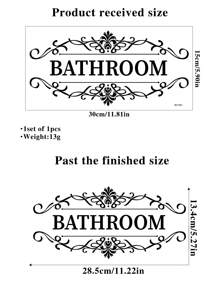 1pc Pvc Material Self-Adhesive Toilet Door Sticker For Home Decor Or Restroom Indication,Stickers,Wall Decal, Vinyl Decal For Home Decorations,Spring Decoration Items Refresh Your Home,Rama Decoration Stickers - Black - View 8