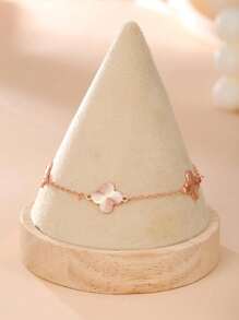 1pc Four-Leaf Clover Women's Bracelet, Daily Wear Lucky Charm, Christmas & Holiday Gift Valentines,Mom,Mother,Mother's Day,Gift