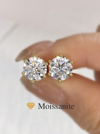 1 par 6 klor klassiska örhängen 2 ct moissanite diamantörhängen S925 sterling silver bröllopsörhängen förlovningsörhängen lyxiga smycken till presenter flickor kvinnor årsdagen