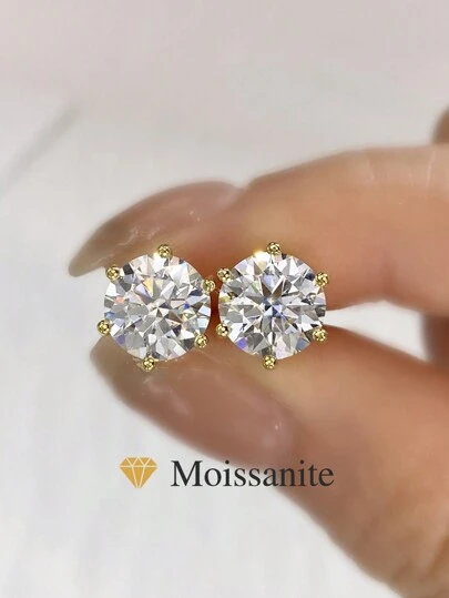 1 par 6 klor klassiska örhängen 2 ct moissanite diamantörhängen S925 sterling silver bröllopsörhängen förlovningsörhängen lyxiga smycken till presenter flickor kvinnor årsdagen