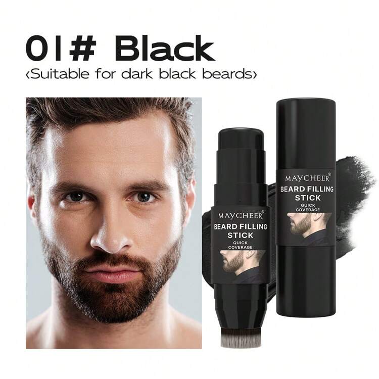 Lápiz delineador y cepillo para barba 2 en 1 - Barra de relleno para barba de larga duración, resistente al agua, inodora y de acabado natural para hombres con bigote y pelo. Regalo para el Día del Padre, el Día de San Valentín, regalo para el novio - Multicolor - Añade 7
