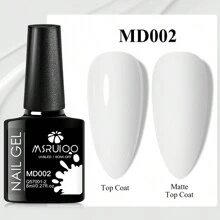 MSRUIOO 8ml Classic White Nail Gel Polish - Colors, Removable & Washable UV/LED Curable Gel Suitable For Nail Salons And DIY Nail Art Design - White - View 2