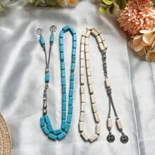 1pc 33pcs Square Turquoise Bead Bracelet, Minimalist Daily Use Muslim Prayer Beads - Multicolor - View 1