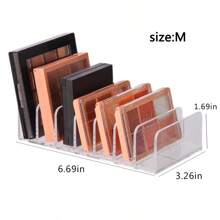 Organizador de maquillaje con cajones para paletas de sombras de ojos, polvos y separadores transparentes, caja de almacenamiento de plástico con soporte de exhibición de cosméticos para colorete en el escritorio, para vacaciones en la playa, colección de baño, colección de dormitorio, gran capacidad