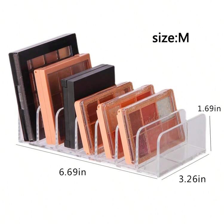 Makeup Organizer With Drawers For Eyeshadow Palettes, Powder And Transparent Separators, Plastic Storage Box With Cosmetic Display Stand For Blush On Desktop,For Holiday Beach, Bathroom Collection, Bedroom Collection, Large Capacity - Clear - View 2