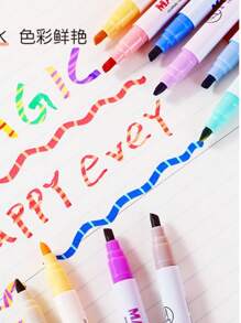 双头变色荧光记号笔绘画美术用品套装，适合学生使用