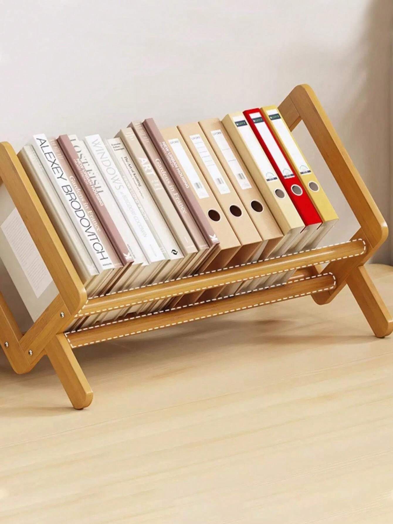 1pc Desktop Solid Wood Multifunctional Book Shelf, Space Saving ...