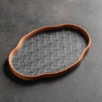 A Glass Tray Used For Home, Office Or Tea Room For Collecting Fruits And Snacks, Or As A Dry Tea Table. Can Be Multi-Purpose At Will According To Your Own Preferences.