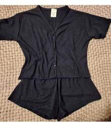 Comfort & Style Baby Doll Set - Premium Ribbed Fabric - Màu xanh hải quân - Xem 3