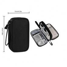 2 Layers Pink/Grey/Black/Navy Travel Portable Digital Product Storage Bag USB Data Cable Organizer Headset Charging Treasure Box Bag Back To School