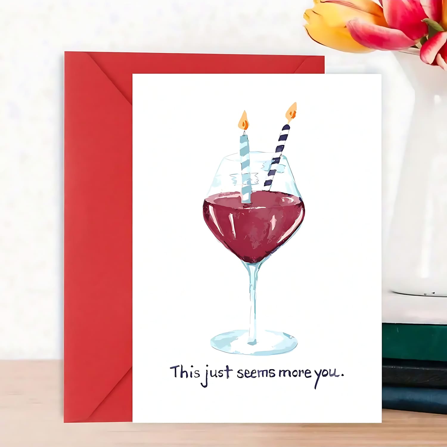 1 pieza Tarjeta de felicitación de cumpleaños con diseño de vino tinto, regalo único para aficionados al vino tinto y amantes del vino tinto, tarjeta de Navidad divertida y creativa para amigos, esposo, novio, esposa, novia, familiares, hermanos, hermanas, socios, compañeros de trabajo, compañeros de clase, colegas, amantes, compañeros y mejores amigos, adecuada para todas las ocasiones, tarjeta de Pascua, Día de los Inocentes, Día del Padre, Día de la Madre, Acción de Gracias