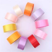 25yards/50yards 4cm Satin Ribbon, Colorful Ribbon For Wedding Chair Decoration, Floral Gifts, Cake Packaging - Multicolor - View 3