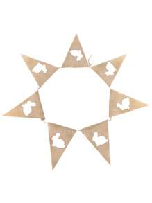 1 Paquete de Banderín de arpillera arcoíris, Banderín de lino con conejito, Banderín triangular de tela multicolor para fiestas de verano, bodas, fiestas de cumpleaños y decoración festiva, perfecto para escenas en interiores y exteriores, Navidad, para decoraciones de fiesta y guirnalda, Año Nuevo, suministros de decoración de fiesta de Pascua