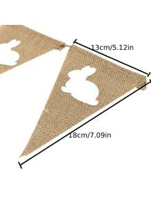 1 Paquete de Banderín de arpillera arcoíris, Banderín de lino con conejito, Banderín triangular de tela multicolor para fiestas de verano, bodas, fiestas de cumpleaños y decoración festiva, perfecto para escenas en interiores y exteriores, Navidad, para decoraciones de fiesta y guirnalda, Año Nuevo, suministros de decoración de fiesta de Pascua