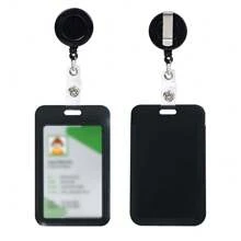 1 قطعة حامل بطاقات بلون أحادي بسيط مع مشبك قابل للسحب وأكمام للبطاقات، هدايا لحامل البطاقات، محفظة، حامل بطاقة الهوية، حامل بطاقة الائتمان، للنساء - متعدد الألوان - مشاهدة 5