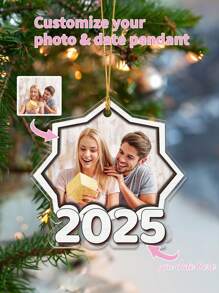 1 mặt dây chuyền văn bản ảnh Aggreko tùy chỉnh, đồ trang trí Giáng sinh ảnh tùy chỉnh, đồ trang trí cây thông Noel, đồ trang trí hình ảnh cá nhân hóa, đồ trang trí Acrylic, đồ trang trí ảnh Giáng sinh (10*10cm/1 cái) - Nhiều màu - Xem 2