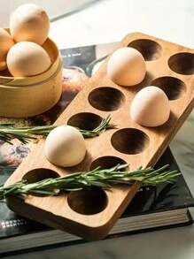 1 件创意鸡蛋储存盒，竹木托盘，鸡蛋储存盒，厨房储存早餐鸡蛋架，冷藏，复活节，鸡蛋储存托盘 - 1pc - 查看 10
