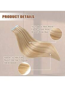 Tape In Hair Extensions Real Human Hair Straight Tape In Extensions 20pcs Tape Ins For Women Brazilian Remy Human Hair 50g