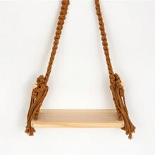 Newborn Photography Prop Wooden Swing Chair, Coffee-Color Infant Photography Accessory Baby Shower Easter Gifts Things For Girls/Boys