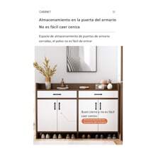 Zapatera Madera Organizador Modernos Con 4 Puertas 120*100cm - Marrón - Ver 5