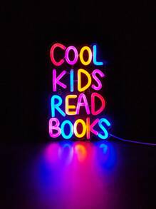 Chi-Buy Cool Kids Read Books LED Neon Sign Wall Hanging Home Decor Lamp Letter Night Light USB Powered Party Decoration Signs For Study Bedroom Living Room - Multicolor - View 7