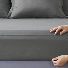 5/7 Piece Solid Color Bed Comforter Set Queen, Creative Geometric Pattern Design, Soft And Comfortable Summer Bedding Set.Bed In A Bag For All Seasons, Includes Comforter, Flat Sheet, Fitted Sheet, Pillowcases,  Ideal Gift. - Màu xám đen - Xem 5