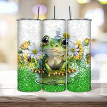 1 英寸款式 20 盎司不锈钢真空保温水瓶，平底玻璃杯，多功能饮料杯，送给家人和朋友的专属礼物，可重复使用，派对水杯，外观可爱的带盖办公室水杯，手感舒适，适合健身、旅行、办公室和家庭使用 - 彩色 - 查看 11