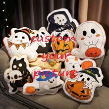 [Custom] Pet Photo Pillow - Personalized Double-Sided 3D Printed Dog & Cat Face Pillows, Soft Plush Animal-Shaped Cushions For All Seasons, Machine Washable, Zippered Polyester Cover, Perfect For Home Decor & Gifts