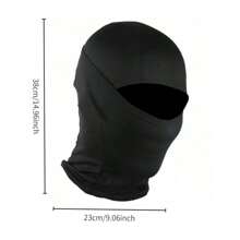 夏季战术面罩帽，适用于气枪射击、骑行、徒步、钓鱼、滑雪等运动，男士通用。 - 黑色 - 查看 3