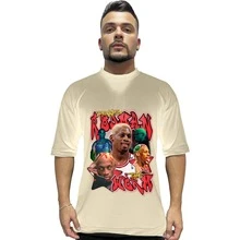 Basic Oversized Printed T-SHIRTS Shirt 100% Cotton Unisex Denis Basketball Print - 米色 - 查看 1