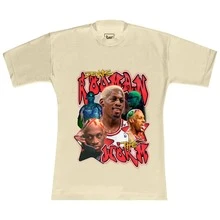 Basic Oversized Printed T-SHIRTS Shirt 100% Cotton Unisex Denis Basketball Print - 米色 - 查看 2