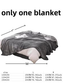 1pc Simples Cor Sólida Macio e Aconchegante Cobertor de Flanela, Adequado para Quarto e Sala de Estar, Todas as Estações