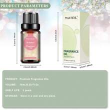 1瓶10毫升/0.33液盎司椰子香草香氛精油，带滴管，适用于香薰机、加湿器、DIY香水、肥皂和蜡烛制作，另有泡泡糖、海风、帕尔马紫罗兰、橙花和小苍兰等香型可选。 - 多樣化香型 - 查看 10