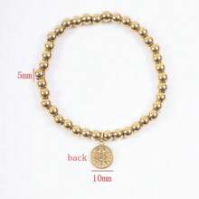 1pc Stainless Steel San Benito Medal Bracelet For Women Gold/Silver Color Metal St Benedict Cross Bracelet 5mm Bead Chain - Saint - View 2