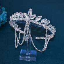 1 Stück Silber & Gold Braut Haarschmuck für Frauen, handgefertigter kronen-förmiger Haarreif für Hochzeit, Verlobung, Abschlussball