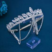 1 Stück Silber & Gold Braut Haarschmuck für Frauen, handgefertigter kronen-förmiger Haarreif für Hochzeit, Verlobung, Abschlussball