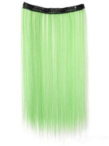 1 件 20 英寸合成 4 夹式接发长直发假发粉色蓝色绿色黑色金色挑染轻薄假发女士 - 彩色 - 查看 11