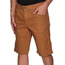 Men's Bermuda Shorts In Thick And Comfortable Colored Twill - 金色 - 查看 3