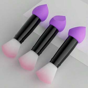 mik&joe 3Pcs Double Head Multi-Function Makeup Tool, One Is Makeup Brush Sponge, The Other Is Makeup Brush,Brush Set,Makeup Brush Kit,Make Up Brush Set,Make Up Set Complete,Makeup Brush Set,Complete Makeup Kit,Brush Kit,Brushes Makeup Set,Makeup Gift Set,Set
