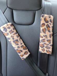 1 件/1 套豹纹方向盘套，柔软舒适无内圈方向盘保护套，38 厘米/15 英寸方向盘套带肩带套装，汽车内饰配件