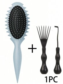 1PC Cọ định hình tóc xoăn, thích hợp để làm mượt, định hình và cố định tóc xoăn cho cả nam và nữ, đi kèm với một móng vuốt làm sạch lược để làm sạch tóc rụng bên trong lược - Nhiều màu - Xem 10