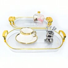 3 pezzi Set di vassoi acrilici per frutta/caramelle/spuntino, di forma ovale, piatti da portata decorativi per feste, antipasti, ristoranti, cucina, regalo di Natale