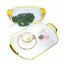 3 pezzi Set di vassoi acrilici per frutta/caramelle/spuntino, di forma ovale, piatti da portata decorativi per feste, antipasti, ristoranti, cucina, regalo di Natale